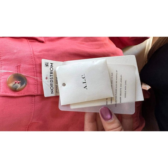 A.L.C. Mateo Shorts Pink Hue Linen Blend 8 High Rise Pleated Euro Summer Boho - Picture 6 of 7